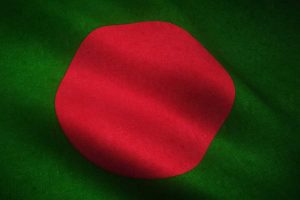closeup shot of the flag of Bangladesh